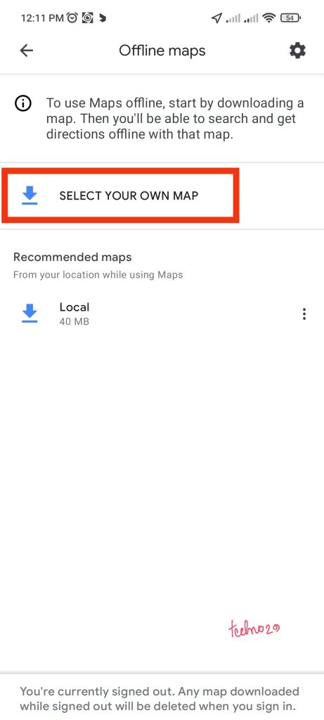 Google map offline