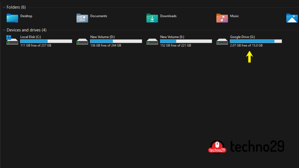 Google drive inside of local drive