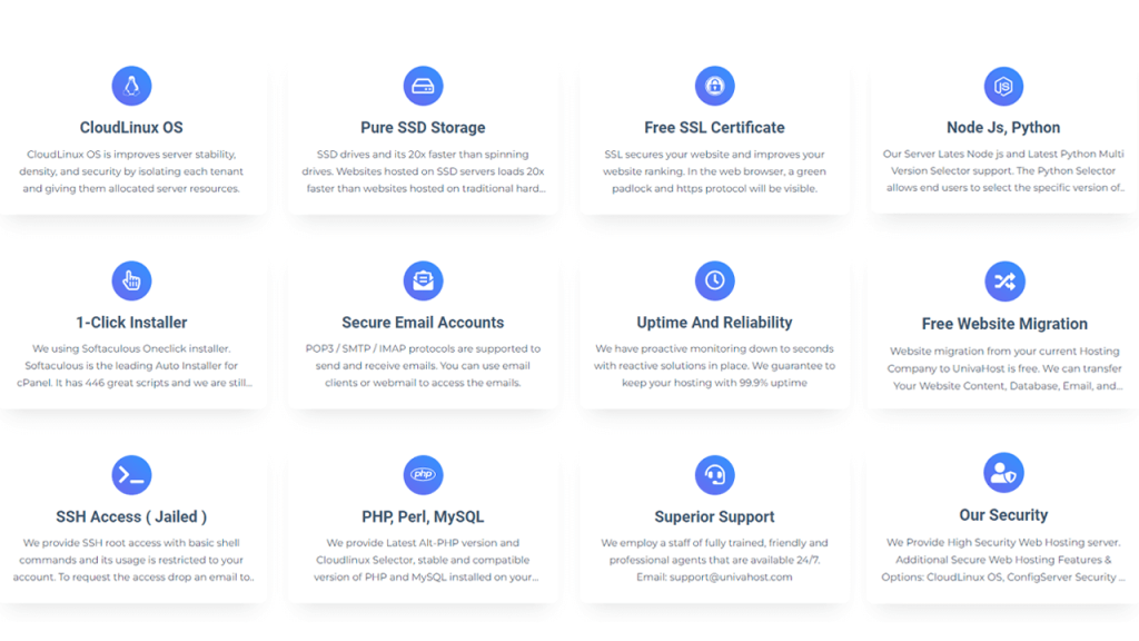 univa features